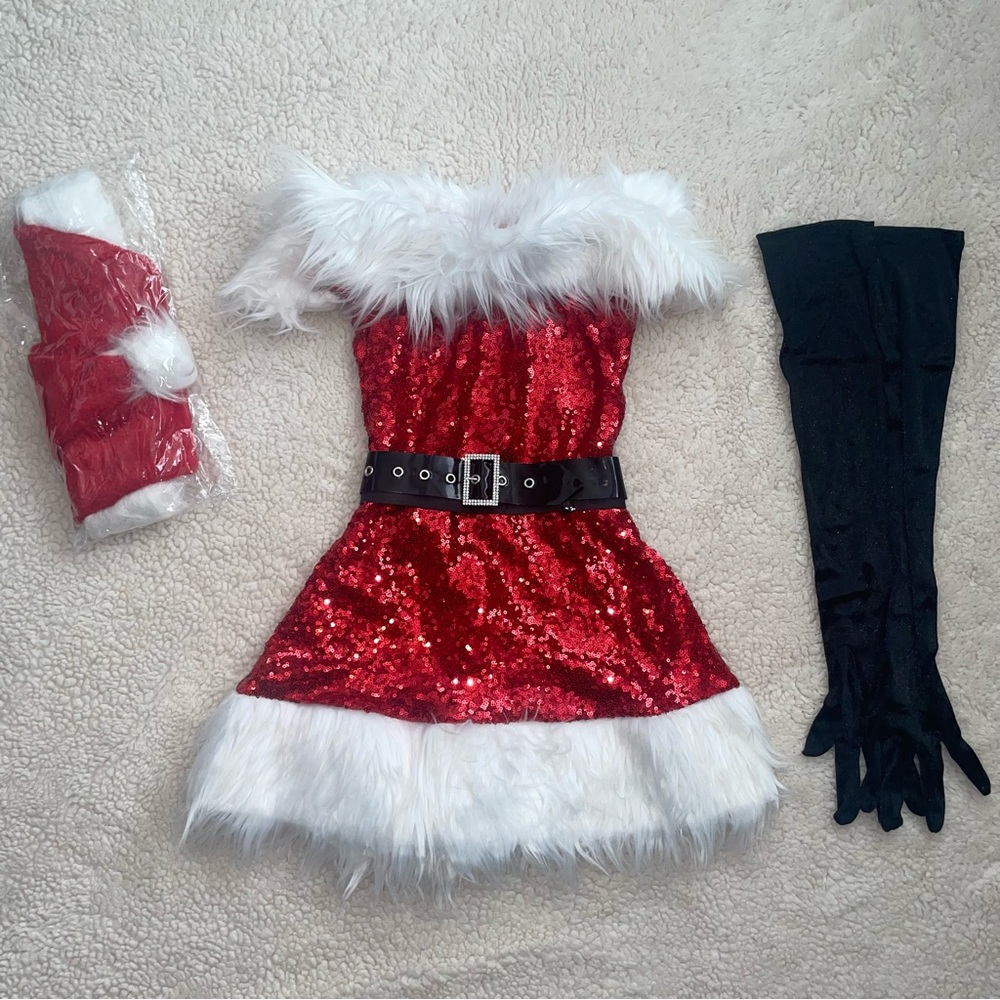 Fashion Nova On the Naughty List Roma Santa Clause Halloween Costume